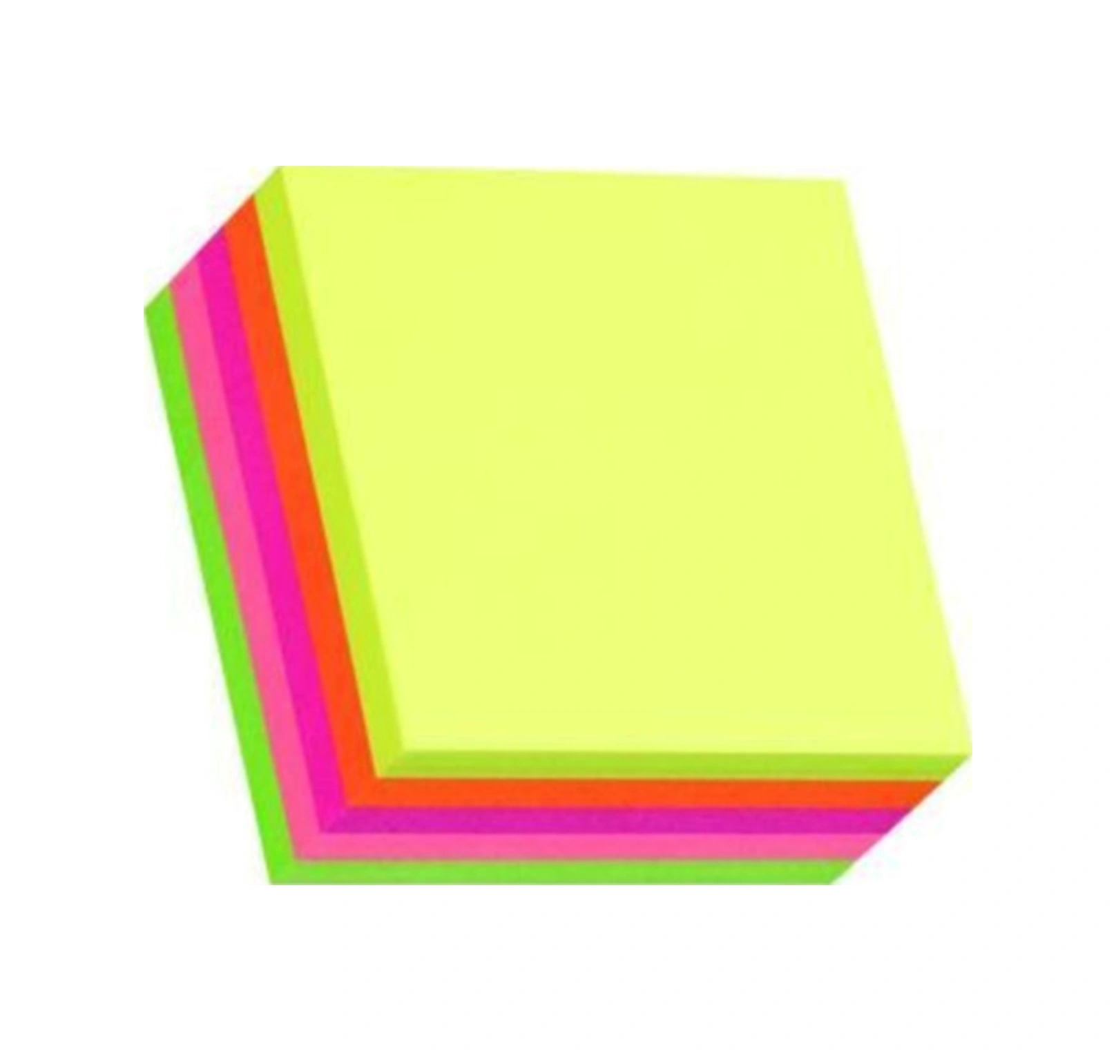 Stickn 50x50mm Küp Blok Neon 5 Renk Yapışkanlı Not Kağıdı 250 Yaprak 4 Paket 21203