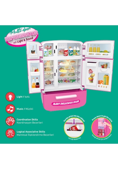 Ogi Mogi Toys Işıklı Ve Sesli Çok Kapılı Buzdolabı Eğitici Rol Yapma Oyuncağı