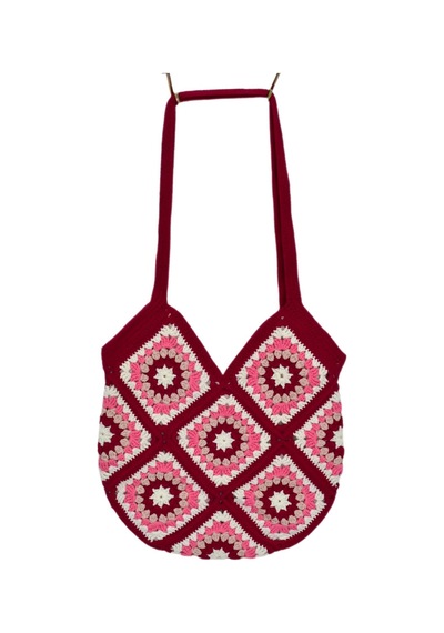 El Örgüsü Motif Desenli İçi Astarlı Omuz Çanta Bgl-st04724 Mürdüm