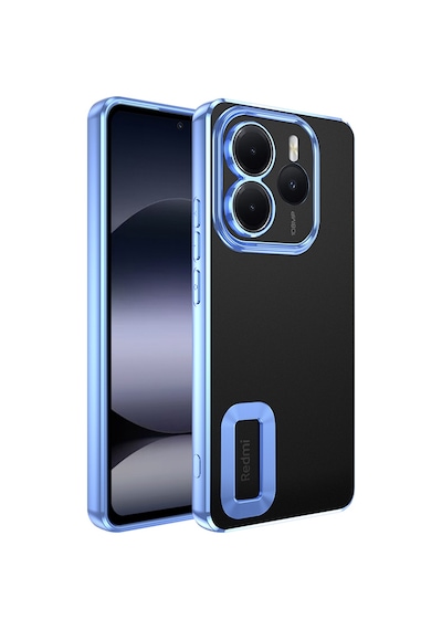 Xiaomi Redmi Note 14 5g Kılıf Kamera Korumalı Logo Gösteren Zore Omega Kapak Sierra Mavi