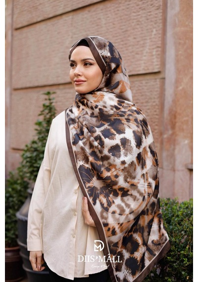 Mimiyum Sarmaşık Leopar Şal Kahve Rengi