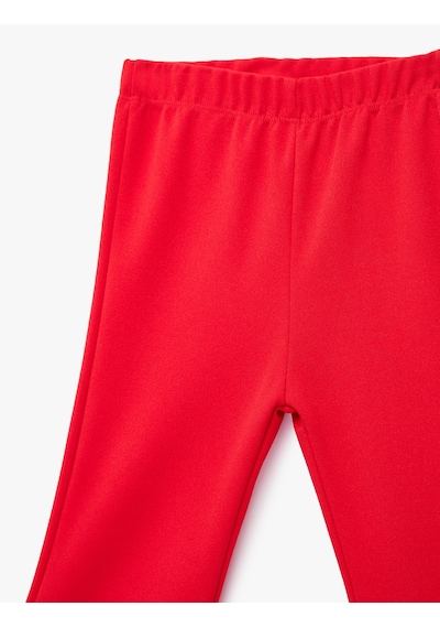 Koton Beli Lastikli Fırfır Detaylı İspanyol Paça Pantolon Kırmızı 6skg40008ak Kırmızı Koton Beli Lastikli Fırfır Detaylı İspanyol Paça Pantolon Kırmızı 6skg40008ak Kırmızı