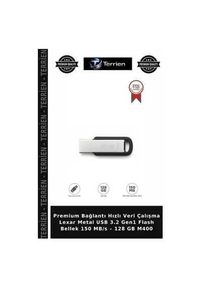 Premium Bağlantı Hızlı Veri Çalışma Lexar Metal Usb 3.2 Gen1 Flash Bellek 150 Mb/s 128 Gb M400