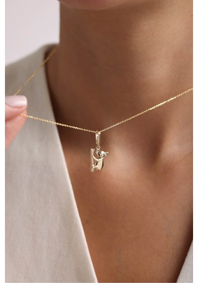14 Ayar Altın Koala Kilitli Charm Kolye