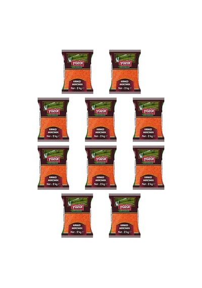 Yazar Yerli Kırmızı Mercimek 10 x 2 KG