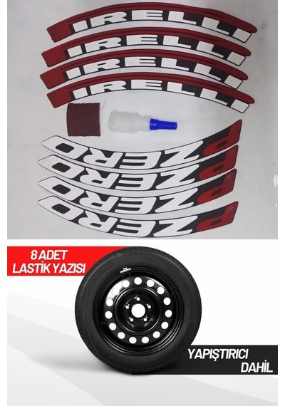 Pirelli P Zero Motosiklet Ve Otomobil Araç 3d Oto Lastik Yazısı Sticker Arma 8 Adet