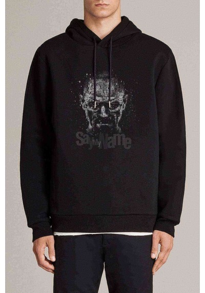 Brekingbad Say My Name Baskılı Siyah Erkek Örme Kapşonlu Sweat