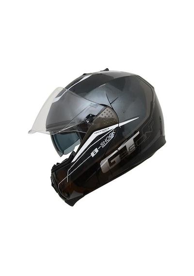 Beon B700 B-Shock Çene Açılır Vizörlü Kask Gri - Siyah