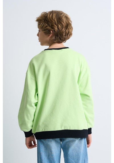 Alexandergardi Alexandergardı Baskılı Bisiklet Yaka Çocuk Sweatshirt Mint