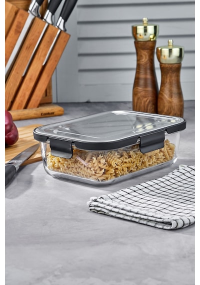 Cooker 1500 Ml Cam Saklama Kabı - Sızdırmaz, Paslanmaz Çelik Kapaklı, Gıda Saklama