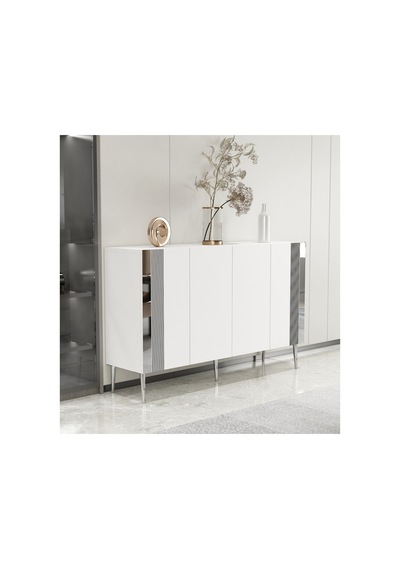 Dream 120 Cm Konsol Tv Sehpası Çok Amaçlı Dolap Beyaz-gümüş Beyaz-gümüş
