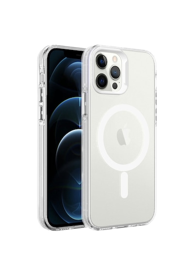 Zore İphone 12 Pro Uyumlu Ogaa Magsafe Şarj Özellikli Buzlu Transparan C-pro Sert Kılıf-renksiz