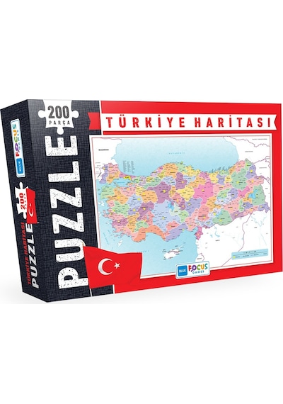 200 Parça Puzzle - Türkiye Haritası Kutulu Puzzle