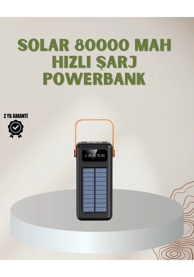 Buğz Powerbank Solar Fenerli Çoklu Kablolu Taşınabilir Şarj Aleti