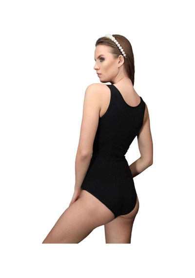 Mbb E-ticaret Elit Life Geniş Askılı Kadın Dikişsiz Çıtçıtlı Slip Body Siyah 878
