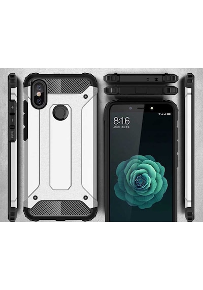 Noktaks - Xiaomi Uyumlu Xiaomi Mi A2 Lite - Kılıf Çift Katman Zırh Tank Crash Military Kapak - Gold T6481 Gold