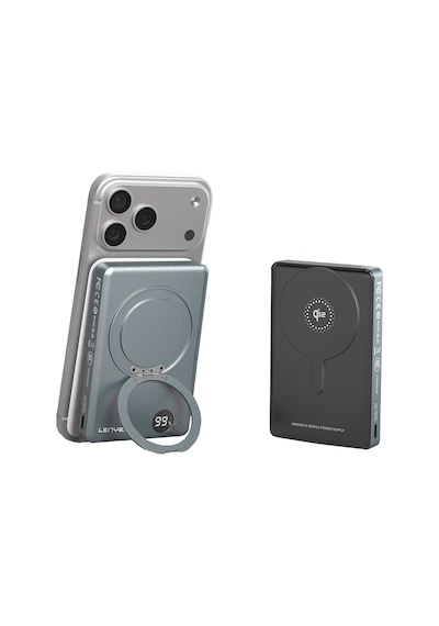 Lenyes Pw1013d Pd 30w Göstergeli Qi2 Teknolojili Standlı Wireless Powerbank 15w 10000mah Siyah