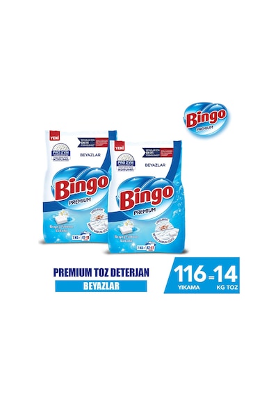Premium Toz Çamaşır Deterjanı 7 Kg Beyaz 2'li
