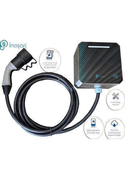 İnoşarj 22kw Elektrikli Araç Şarj Cihazı Kablolu