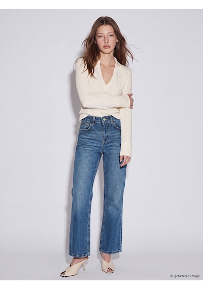 Lcw Jeans İndigo Petite Straight Fit Kadın Jean Pantolon