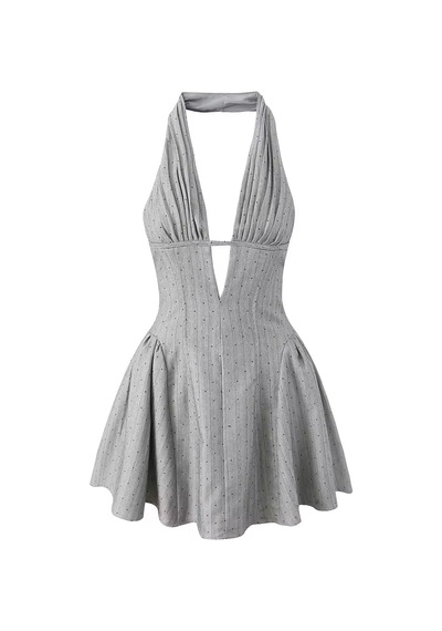 Fashion Cocktail Siyah Kartaneli Simli Askılı Bağlamalı Göğüs Pileli Kabarık Tütü Beli Saran Fit Süper Mini Elbise Gri Fashion Cocktail Siyah Kartaneli Simli Askılı Bağlamalı Göğüs Pileli Kabarık Tütü Beli Saran Fit Süper Mini Elbise Gri