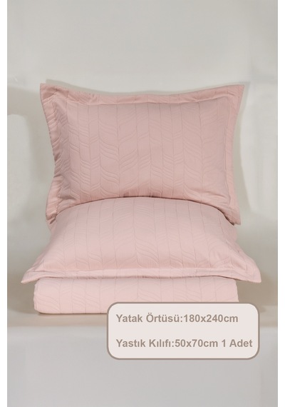 Elart Fashion Yatak Örtüsü Seti Tek Kişilik 180x240 Cm Gülkurusu Gülkurusu