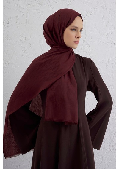 Armine Monogram Desen Edition Şal Bordo