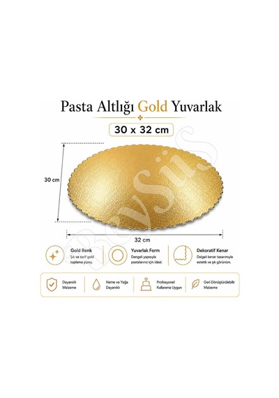 Pasta Altlığı Gold Yuvarlak 30x32 Cm
