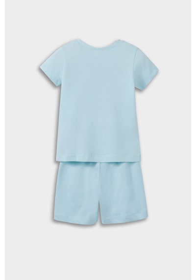 DeFacto Kız Bebek Pijama Takımı Anime Baskılı Kısa Kollu Penye Üst Beli Lastikli Şort E1554A525HSBE495