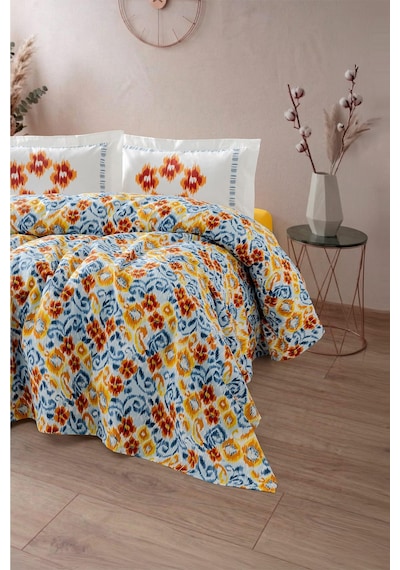 Beliz %100 Pamuk Battal Boy King Size Pike Takımı 240x220 Mavi