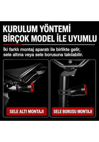 Akıllı Fren Sensörlü Bisiklet Arka Lambası