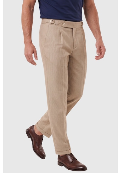 Deepsea Erkek Camel Safari Ceketli Slim Fit 2'li Takım Elbise Pileli Duble Paça Pantolon 2600723 Deepsea Erkek Camel Safari Ceketli Slim Fit 2'li Takım Elbise Pileli Duble Paça Pantolon 2600723