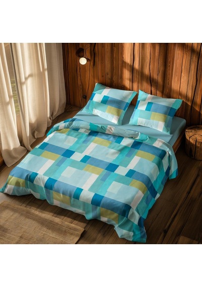 Cotton Collection Tek Kişilik Nevresim Takımı Prizma Çok Renkli