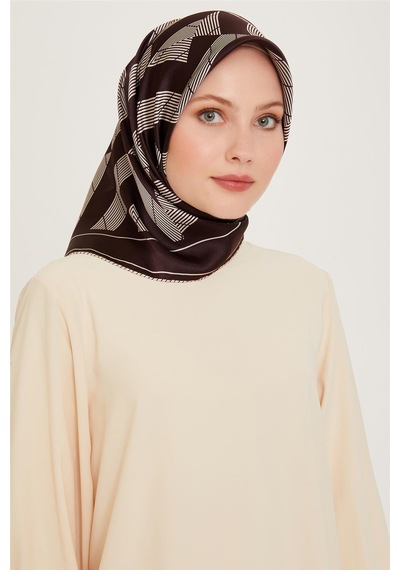 Armine Sura İpek Eşarp 9255d S - 90 X 90 / Kahve - 83 Kahve - 83