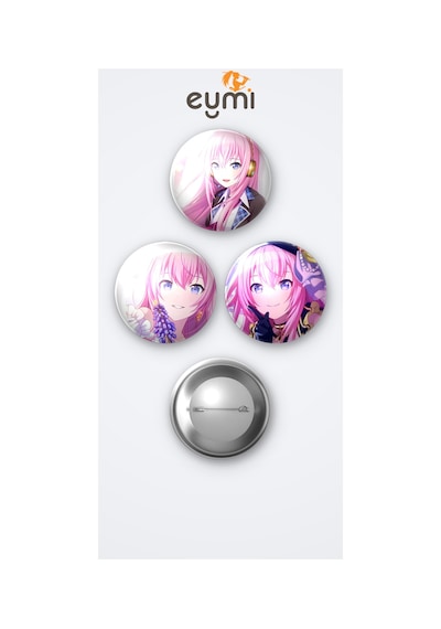 Project Sekaı Megurine Luka 3'lü Metal Rozet Seti 58mm İğneli Buton Çanta Yaka Rozeti Çok Renkli