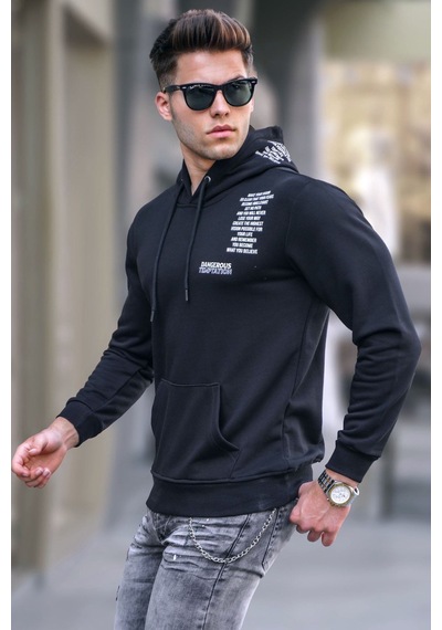 Madmext Madmext Siyah Baskılı Erkek Sweatshirt 5313-siyah Siyah