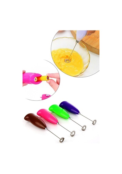Mini Pilli Mikser Kahve Süt Köpürtücü Karıştırıcı Cappucino Mikser Plastik Plastik Diğer