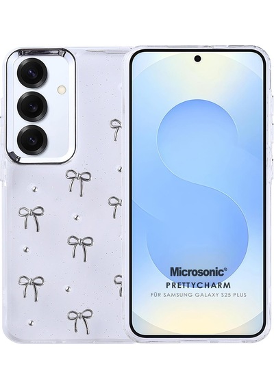 Microsonic Samsung Galaxy Uyumlu S25 Plus Kılıf Prettycharm Bow -