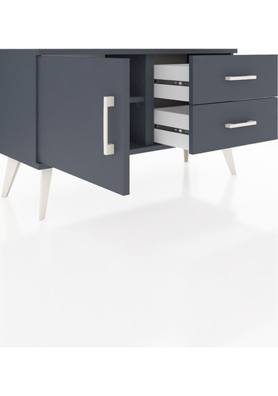 Arges Şifonyer Tek Raflı 2 Çekmeceli Tek Kapaklı 88x30x48 Antrasit-antrasit Antrasit Arges Şifonyer Tek Raflı 2 Çekmeceli Tek Kapaklı 88x30x48 Antrasit-antrasit Antrasit