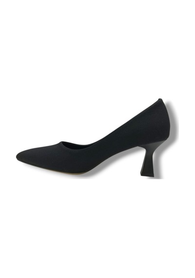 C-shoes 249-26 Mat Saten Orta Boy Topuklu Sade Kadın Stiletto Siyah