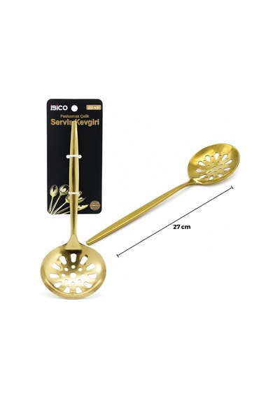 Metal Servis Kevgiri - 27 Cm - Gold Renk Diğer