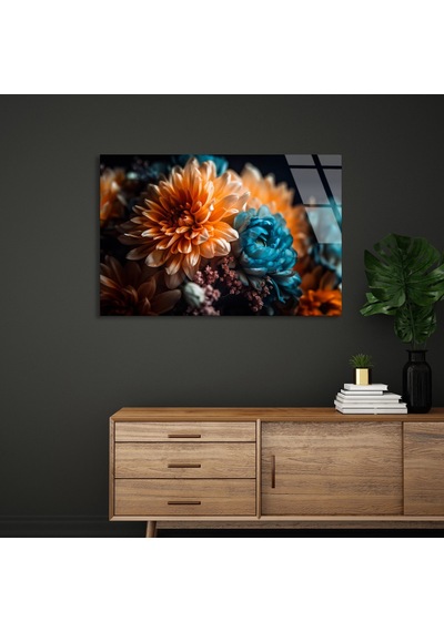 Çiçek Buketi - Cam Tablo - Deg1083 70 X 50 Cm