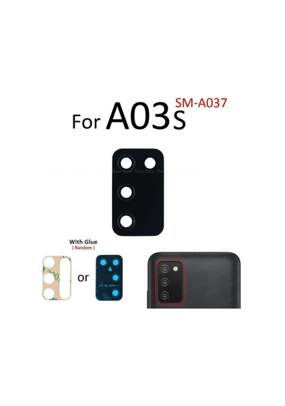 Tkgz Samsung Uyumlu Galaxy A03s 4g Arka Kamera Camı Lens Yapışkanlı