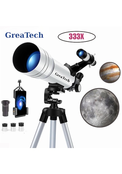 Greatech F400x70 Profesyonel Astronomik Uzay-doğa Gözlem Teleskobu 333x Eğitici-öğretici Yüksek Çözünürlüklü