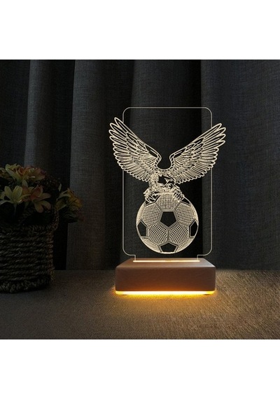 3D Gece Lambası Beşiktaşlılara Hediye Kartal Futbol Topu Lamba 