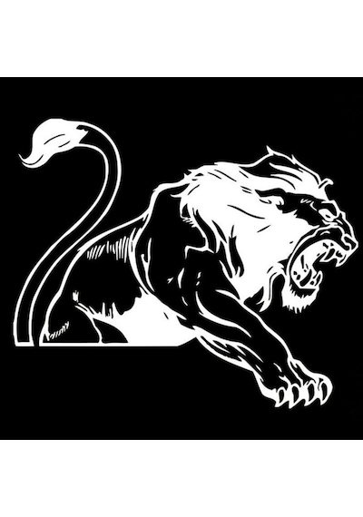 Predator Vahşi Aslan Araba Sticker 18 Cm Beyaz Renk