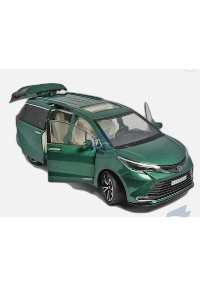 Kutulu Koleksiyon 1 / 24 Ölçek Toyota Sienna Mpv Yeşil Metal Araba