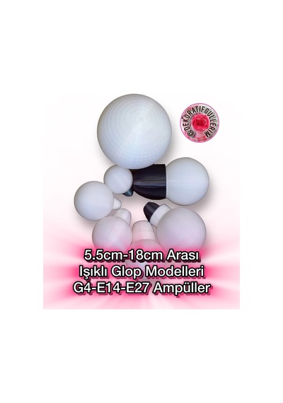 15cm Glop E27 Işıklı 220volt Dekoratif Çiçek İmalatı Pla Organik