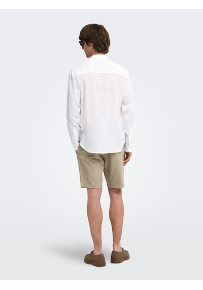 Only & Sons Onslaurence Ls Lınen Blend Shırt Erkek Beyaz Gömlek - 22036239