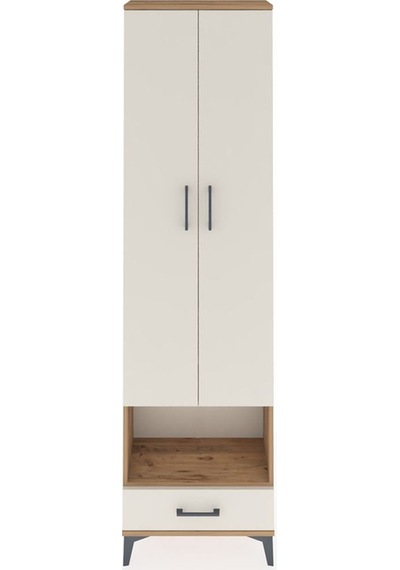 Arges Dolap 4 Raflı Tek Çekmeceli Tek Askılı 60x30x221 Çam-ay... Çam